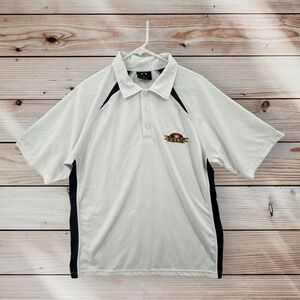 Biz Collection Polo Shirt Mens XL Palm Trees White Embroidered Athletic